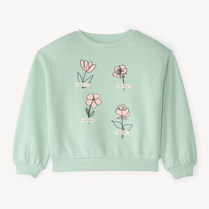 Sudadera de felpa con estampado floral para niña 