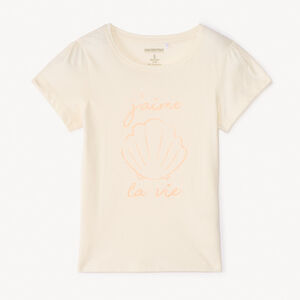 Camiseta de manga corta con estampado brillante para niña 