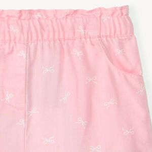 Pantalón corto de sarga estampada niña bebé 