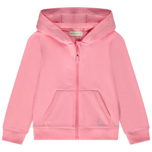 Gilet con capucha de felpa lisa para niña 