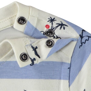 Camiseta de manga corta a rayas con estampado marinero para bebé niño 