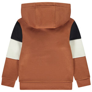 Sudadera de felpa con capucha y efecto color block niño 
