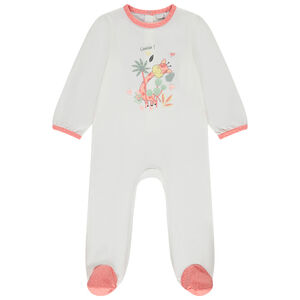 Pelele print girafe para bebé niña con aperturas diferentes según la edad  Main Pelele print girafe para bebé niña con aperturas diferentes según la edad