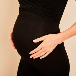 Leggings premamá de viscosa con banda alta 