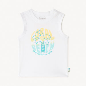 Camiseta de tirantes de jersey con bordado de palmera para bebé niño 