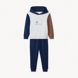 Ensemble sweat + jogging fantaisie colorblock pour garçon  Main Ensemble sweat + jogging fantaisie colorblock pour garçon