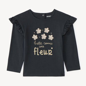 Camiseta de manga larga para bebé niña con bordado decorativo 