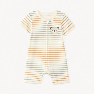 Mono corto a rayas con print de oso para bebé niño 