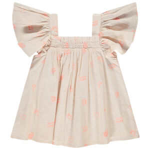 Top peplum estampado fantasía para niña 