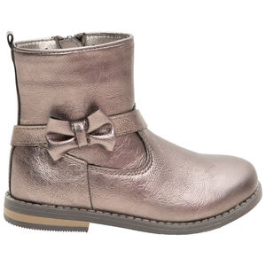 Botines de efecto piel brillante con lazo y cremallera del 24 al 29 