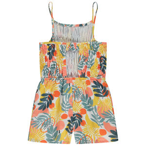 Mono efecto punto smock estampado vegetal niña 