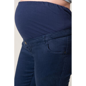Pantalones para embarazada efecto jean skinny con banda alta 
