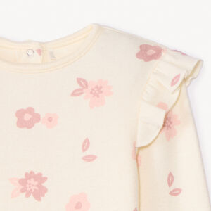 Camiseta de manga larga con volantes estampada para bebé niña 