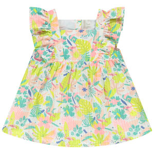 Túnica print hojas y flamencos 