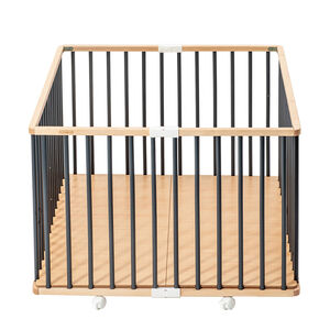 Parc pliant évolutif Gaby coloris anthracite/bois naturel 