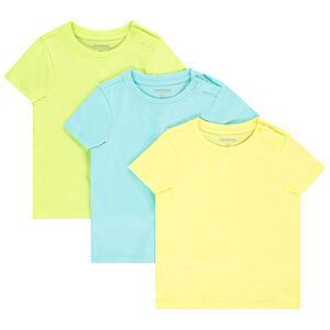 Pack de 3 camisetas de algodón lisas para bebé niño 