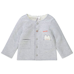 Chaqueta en terry francés lisa con detalles fantasía para bebé niño 