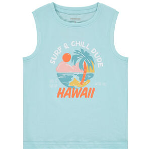 Camiseta sin mangas de punto estampada para niño 