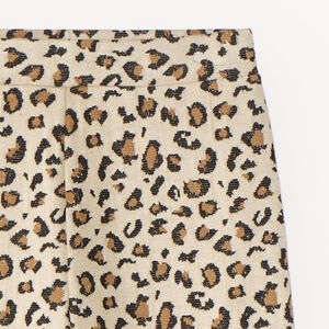 Caleçon fille en maille jacquard motif léopard 