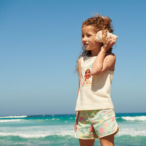 Conjunto de 2 piezas camiseta sin mangas + short Vaiana Disney para niña 