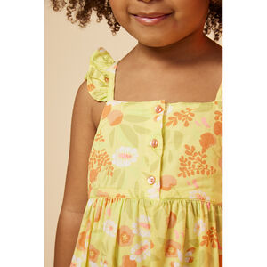 Vestido de tirantes estampado de flores para bebé niña 