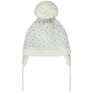 Gorro de punto con pompón para bebé niña 