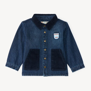 Chaqueta de mezclilla y terciopelo bicolor para bebé niño 