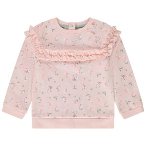 Sudadera de felpa estampado floral para bebé niña 