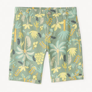 Bermudas de tela con estampado de jungla para niño 