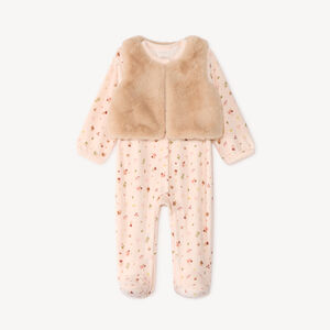 Dors bien de terciopelo con chaleco para niña (acabados diferentes según la edad) 