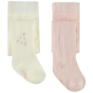 Pack de 2 pares de leotardos gruesos con diseño para bebé niña 