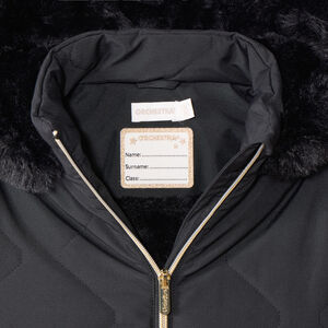 Anorak acolchado con capucha de pelo sintético para niña 