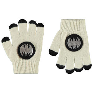 Guantes de punto con parche de lentejuelas Batman Warner para niño 