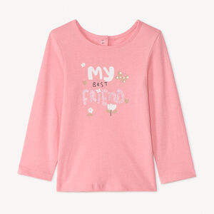 Camiseta de manga larga con print brillante para niña bebé 