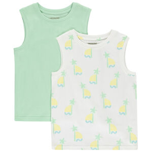 Pack de 2 camisetas sin mangas fantasía de jersey para niño 