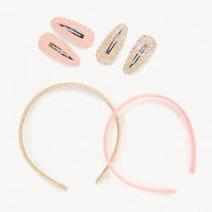 Set de 2 serre-têtes + 4 barrettes à paillettes pour fille  Main Set de 2 serre-têtes + 4 barrettes à paillettes pour fille