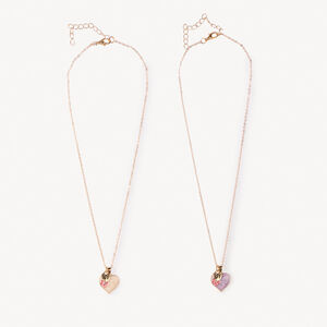 Lote de 2 collares con colgantes de corazones para niña 