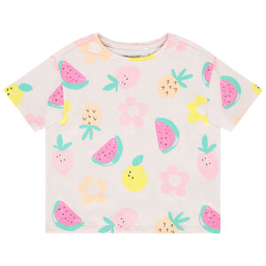 Camiseta de manga corta con estampado fantasía para niña  Main Camiseta de manga corta con estampado fantasía para niña