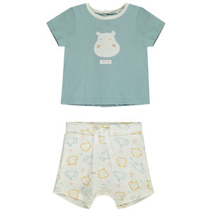 Conjunto 2 piezas con motivo de hipopótamo para bebé niño 