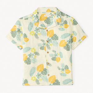 Camisa de manga corta con estampado tropical para niño 