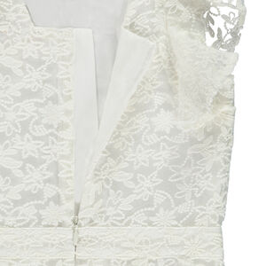 Mono corto de ceremonia en organza bordada para niña 