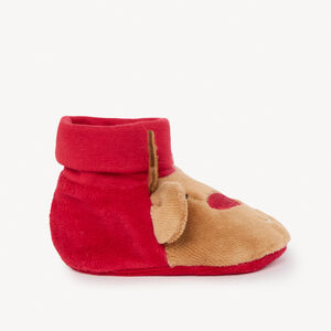 Zapatillas de terciopelo fantasía reno para bebé 