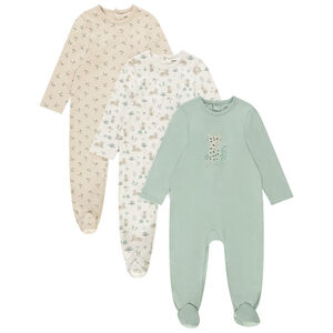 Pack de 3 peleles de leopardo para bebé con aperturas adaptadas a cada edad 