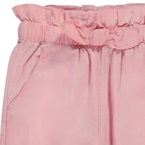 Pantalón ancho liso efecto anudado para niña 