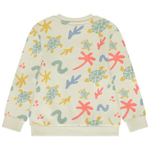 Sudadera de felpa estampado fantasía y puff print niño 