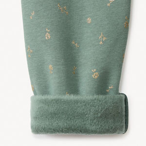 Legging con estampado de purpurina y forro de sherpa para niña 