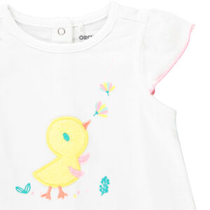 Conjunto camiseta + short de toalla para niña.  Main Conjunto camiseta + short de toalla para niña.