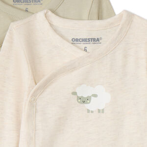 Lote de 7 bodies de manga larga fantasía para bebé con aperturas diferentes según la edad 