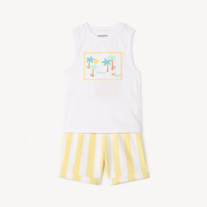 Conjunto de 2 piezas: camiseta sin mangas + pantalones cortos con diseño para bebé niño. 