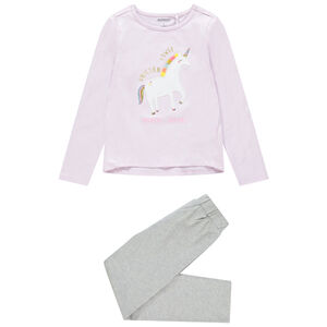 Pijama de jersey con estampado de unicornio niña 